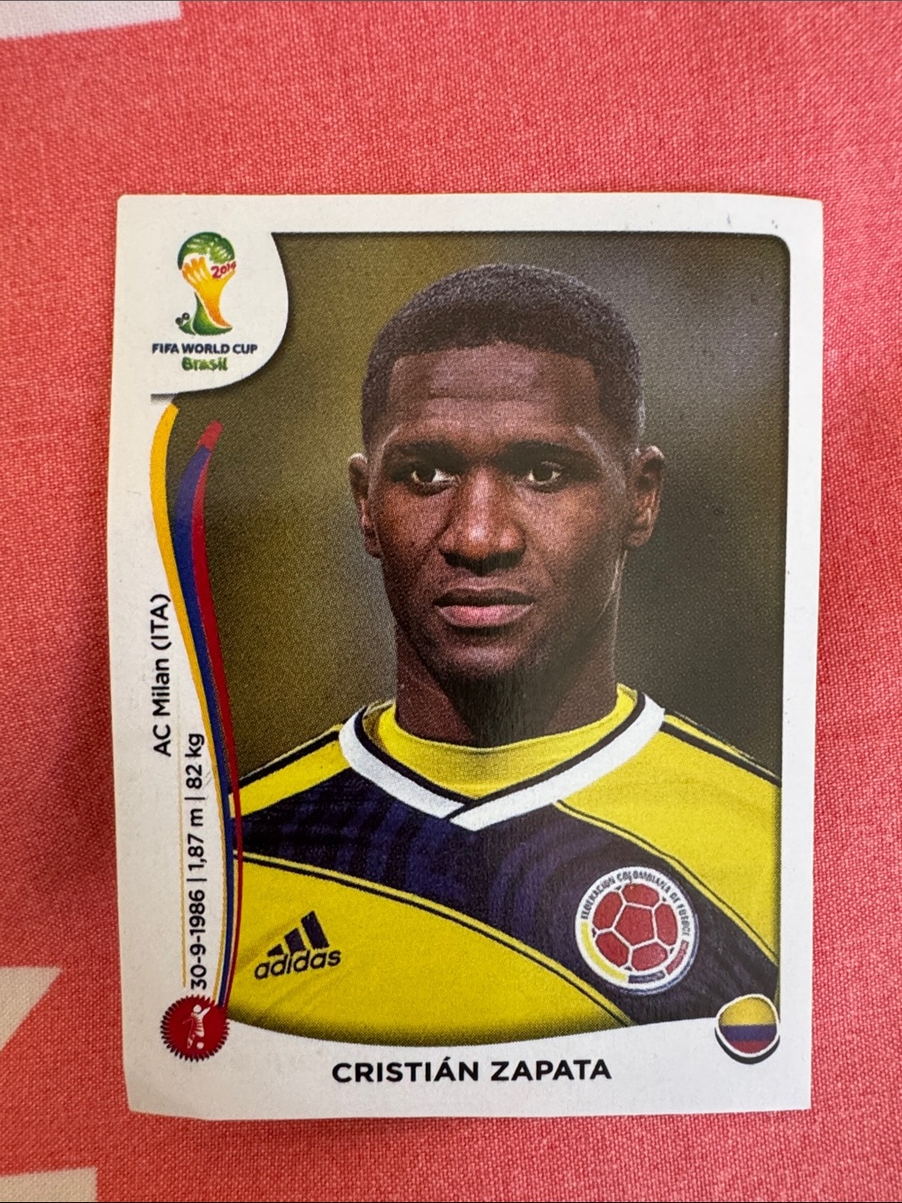 adidas Yellow and Navy Colombia Football Sticker